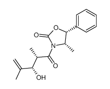 (2'S,3'R,4S,5R)-(-)-3-(3-hydroxy-2,4-dimethylpent-4-enoyl)-4-methyl-5-phenyloxazolidin-2-one结构式