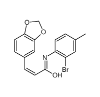 (E)-3-(1,3-benzodioxol-5-yl)-N-(2-bromo-4-methylphenyl)prop-2-enamide结构式