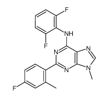 (2,6-Difluoro-phenyl)-[2-(4-fluoro-2-methyl-phenyl)-9-methyl-9H-purin-6-yl]-amine结构式