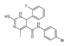 N-(4-bromophenyl)-4-(2-fluorophenyl)-6-methyl-2-sulfanylidene-3,4-dihydro-1H-pyrimidine-5-carboxamide结构式