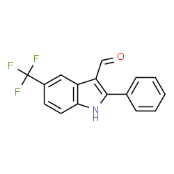 1H-Indole-3-carboxaldehyde,2-phenyl-5-(trifluoromethyl)-(9CI) structure