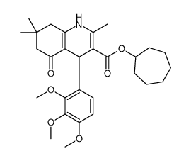 cycloheptyl 2,7,7-trimethyl-5-oxo-4-(2,3,4-trimethoxyphenyl)-1,4,6,8-tetrahydroquinoline-3-carboxylate结构式