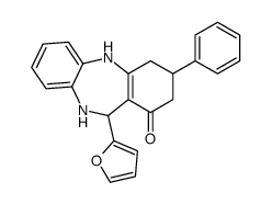 6-(furan-2-yl)-9-phenyl-5,6,8,9,10,11-hexahydrobenzo[b][1,4]benzodiazepin-7-one Structure