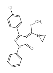 (4E)-4-(aziridin-1-yl-methylsulfanyl-methylidene)-5-(4-chlorophenyl)-2-phenyl-pyrazol-3-one Structure
