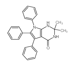 4H-Pyrrolo[2,3-d]pyrimidin-4-one,1,2,3,7-tetrahydro-2,2-dimethyl-5,6,7-triphenyl- Structure