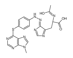 (2S)-2-acetamido-3-[5-[[4-(9-methylpurin-6-yl)sulfanylphenyl]hydrazinylidene]imidazol-4-yl]propanoic acid结构式