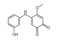 4-(3-hydroxyanilino)-5-methoxycyclohexa-3,5-diene-1,2-dione Structure