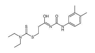 [3-[(3,4-dimethylphenyl)carbamoylamino]-3-oxopropyl] N,N-diethylcarbamodithioate结构式