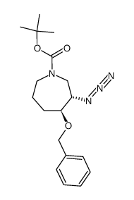 tert-butyl 3-azido-4-benzyloxy-(3S,4S)-azepane-1-carboxylate结构式