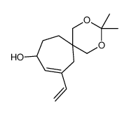 8-ethenyl-3,3-dimethyl-2,4-dioxaspiro[5.6]dodec-8-en-10-ol结构式