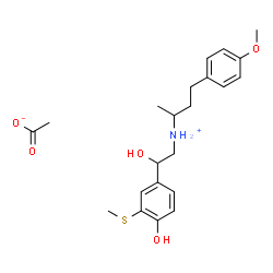 [4,beta-dihydroxy-3-(methylthio)phenethyl][1-methyl-3-(4-methoxyphenyl)propyl]ammonium acetate Structure
