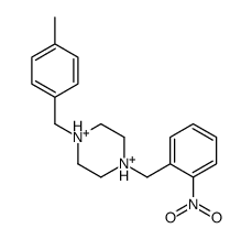 1-[(4-methylphenyl)methyl]-4-[(2-nitrophenyl)methyl]piperazine-1,4-diium结构式