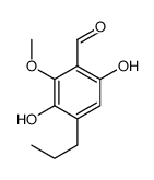 3,6-dihydroxy-2-methoxy-4-propylbenzaldehyde结构式