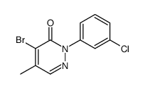 4-bromo-2-(3-chlorophenyl)-5-methylpyridazin-3-one结构式