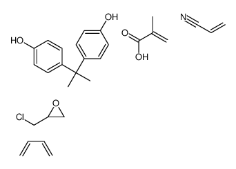 2-甲基-2-丙烯酸与1,3-丁二烯、氯甲基环氧乙烷、4,4’-(1-甲基亚乙基)双[酚]和2-丙烯腈的聚合物结构式
