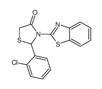 3-(1,3-benzothiazol-2-yl)-2-(2-chlorophenyl)-1,3-thiazolidin-4-one Structure