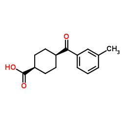 cis-4-(3-Methylbenzoyl)cyclohexanecarboxylic acid结构式