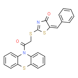 Phenothiazine, 10-(5-benzylidene-4-oxo-2-(2-thiazolinyl)thioacetyl)-结构式