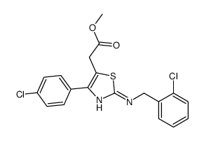 5-Thiazoleacetic acid, 2-(o-chlorobenzylamino)-4-(p-chlorophenyl)-, me thyl ester结构式