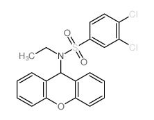 3,4-dichloro-N-ethyl-N-(9H-xanthen-9-yl)benzenesulfonamide structure