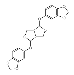 5-[(4-benzo[1,3]dioxol-5-yloxy-3,7-dioxabicyclo[3.3.0]oct-8-yl)oxy]benzo[1,3]dioxole Structure