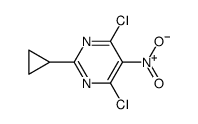 4,6-二氯-2-环丙基-5-硝基嘧啶结构式