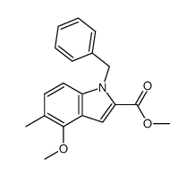 methyl 1-benzyl-4-methoxy-5-methyl-1H-indole-2-carboxylate结构式