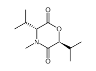 2,5-Morpholinedione,4-methyl-3,6-bis(1-methylethyl)-,(3R,6S)-(9CI) Structure