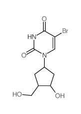 2,4(1H,3H)-Pyrimidinedione,5-bromo-1-[(1R,3S,4R)-3-hydroxy-4-(hydroxymethyl)cyclopentyl]-, rel-结构式