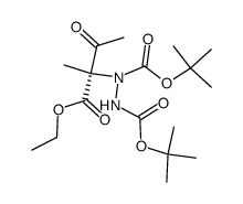 (S)-N,N'-bis(tert-butoxycarbonyl)-2-hydrazino-2-methyl-3-oxobutyric acid ethyl ester Structure