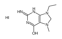 2-amino-9-ethyl-7-methyl-1,8-dihydropurin-1-ium-6-one,iodide Structure