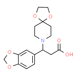 3-(1,3-苯并二恶-5-基)-3-(1,4-二恶-8-氮杂螺-[4.5]十-8-基)丙酸结构式