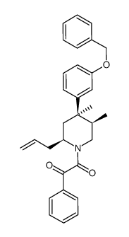1-((2S,4R,5R)-2-allyl-4-(3-(benzyloxy)phenyl)-4,5-dimethyl-piperidin-1-yl)-2-phenylethane-1,2-dione结构式