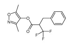 (3,5-dimethyl-1,2-oxazol-4-yl) 2-benzyl-3,3,3-trifluoropropanoate Structure