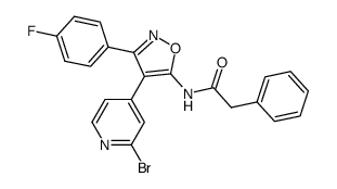 4-(2-bromopyridin-4-yl)-3-(4-fluorophenyl)-5-(phenylacetylamino)isoxazole Structure