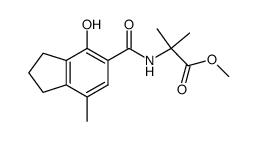 2-[(4-hydroxy-7-methyl-indane-5-carbonyl)-amino]-2-methyl-propionic acid methyl ester结构式