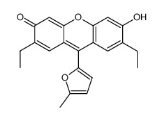 2,7-dimethyl-6-hydroxy-9-(5-methyl-2-furyl)-3H-xanthen-3-one Structure