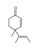 (E)-4-(but-2-en-2-yl)-4-methylcyclohex-2-enone结构式