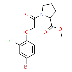 Methyl 1-[(4-bromo-2-chlorophenoxy)acetyl]prolinate结构式