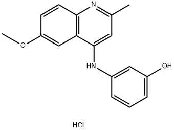 3-[(6-methoxy-2-methylquinolin-1-ium-4-yl)amino]phenol chloride Structure