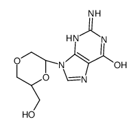 2-amino-9-[(2R,6R)-6-(hydroxymethyl)-1,4-dioxan-2-yl]-3H-purin-6-one结构式
