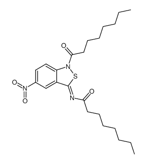 Octanoic acid [5-nitro-1-octanoyl-1H-benzo[c]isothiazol-(3Z)-ylidene]-amide结构式