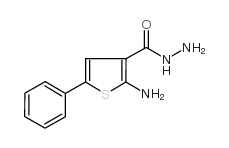 2-氨基-5-苯基噻吩-3-碳酰肼结构式