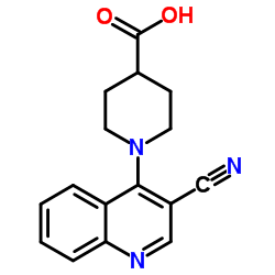 1-(3-Cyanoquinolin-4-yl)piperidine-4-carboxylic acid structure