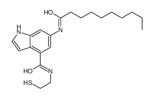 6-(decanoylamino)-N-(2-sulfanylethyl)-1H-indole-4-carboxamide Structure