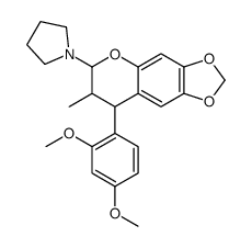 1-[8-(2,4-dimethoxyphenyl)-7-methyl-7,8-dihydro-6H-[1,3]dioxolo[4,5-g]chromen-6-yl]pyrrolidine Structure