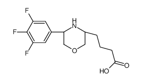 4-[(3S,5R)-5-(3,4,5-trifluorophenyl)morpholin-3-yl]butanoic acid结构式