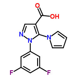 1-(3,5-Difluorophenyl)-5-(1H-pyrrol-1-yl)-1H-pyrazole-4-carboxylic acid结构式