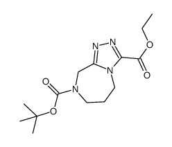 8-tert-butyl3-ethyl6,7-dihydro-5H-[1,2,4]triazolo[4,3-a][1,4]diazepine-3,8(9H)-dicarboxylate Structure