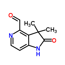3,3-Dimethyl-2-oxo-2,3-dihydro-1H-pyrrolo[3,2-c]pyridine-4-carbaldehyde结构式